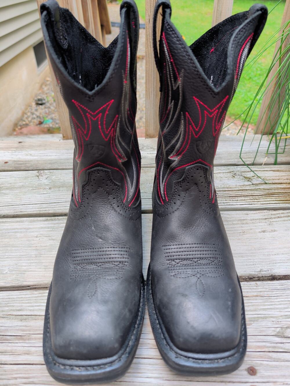Ariat Men Sierra Work Boots Wide Square Toe 11.5 EE Wide Black Steel Toe Western